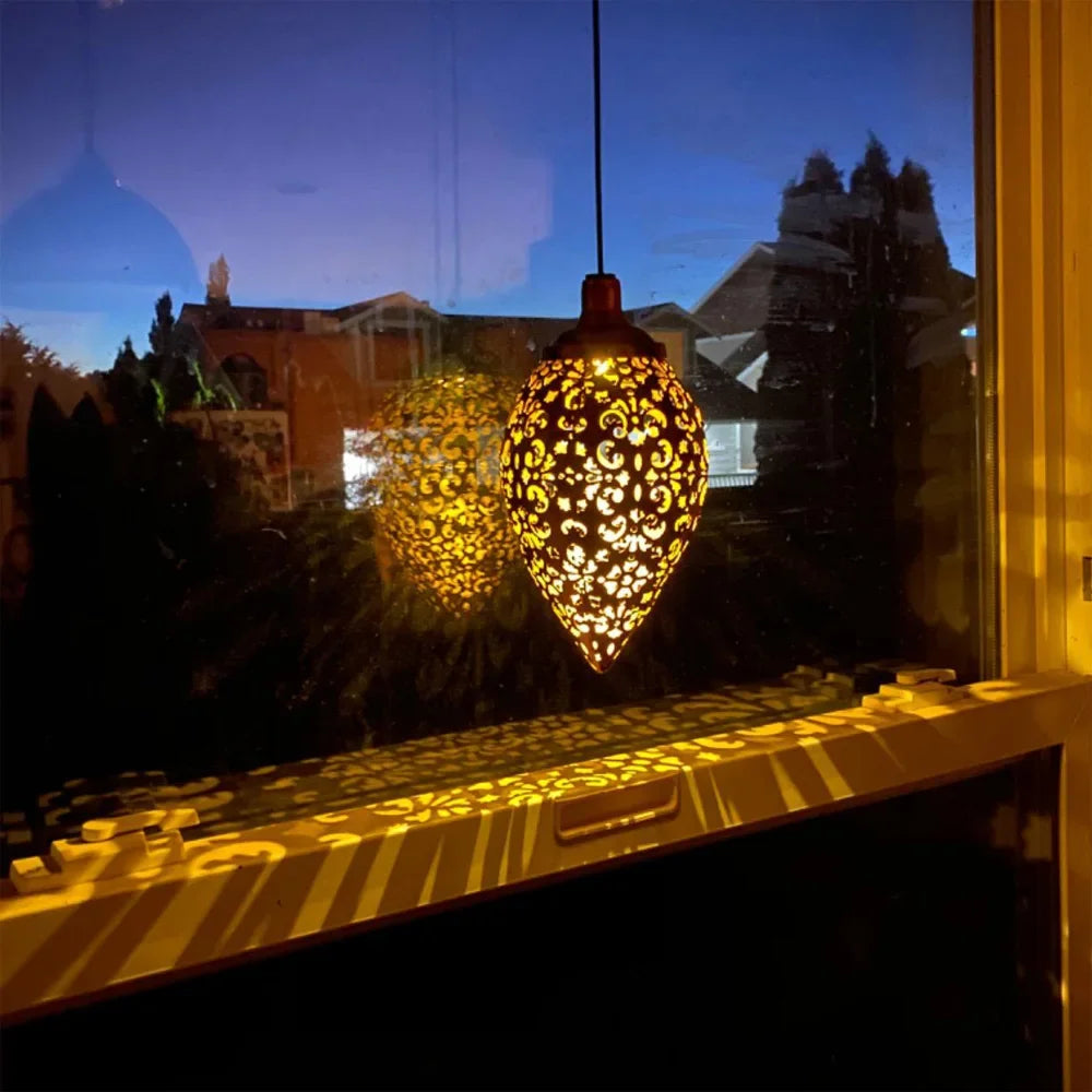 Filigree Teardrop Solar Garden Lantern