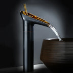 Cascade Waterfall Basin Faucet — Black & Gold