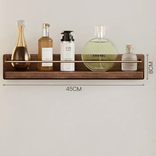Walnut Wood Floating Bathroom Shelf