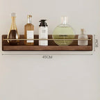 Walnut Wood Floating Bathroom Shelf