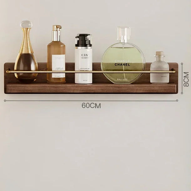 Walnut Wood Floating Bathroom Shelf