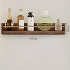 Walnut Wood Floating Bathroom Shelf