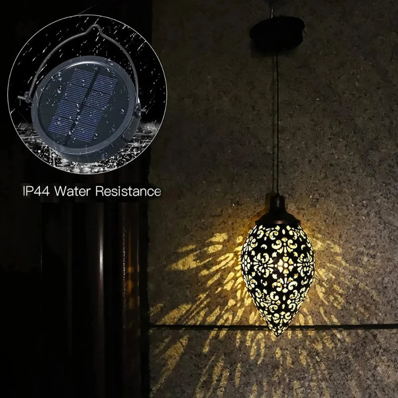 Filigree Teardrop Solar Garden Lantern