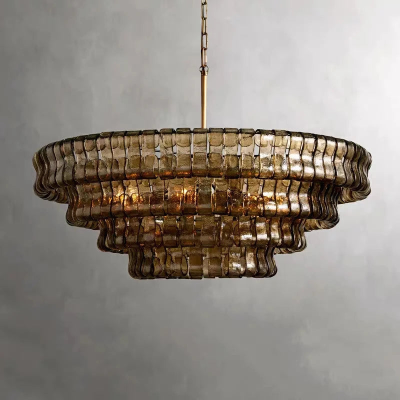 Smoke Gray Glass Ceiling Chandeliers
