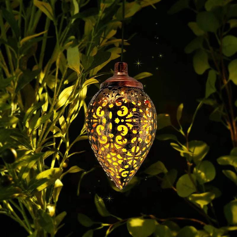 Filigree Teardrop Solar Garden Lantern