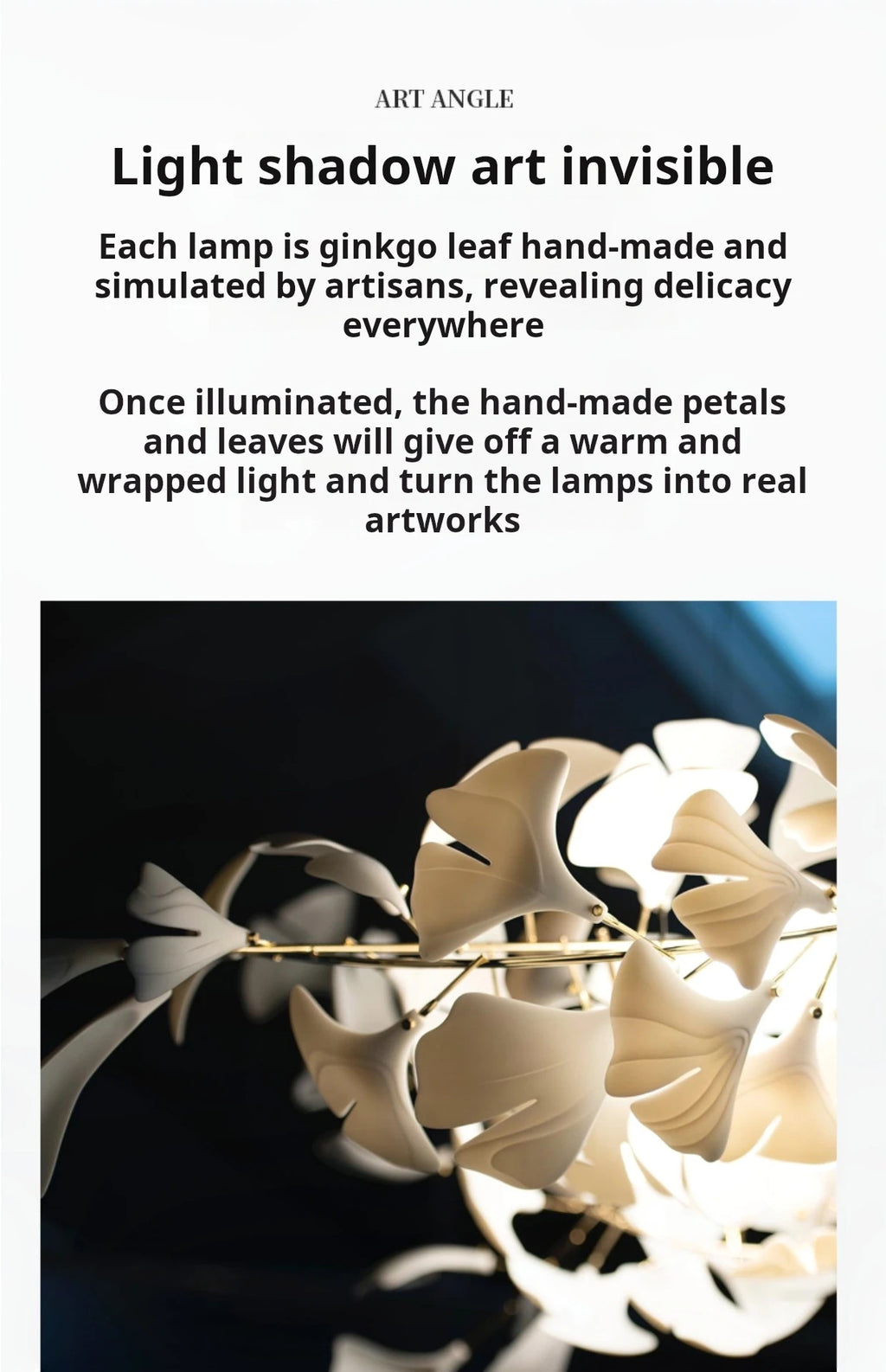Sculptural Floral Leaf Linear Chandelier — Nature-Inspired Dining Room Pendant