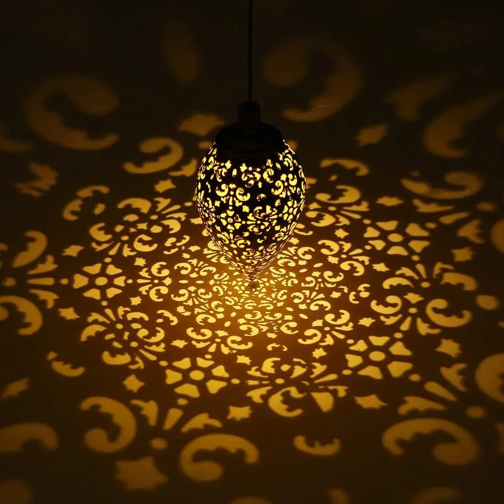 Filigree Teardrop Solar Garden Lantern