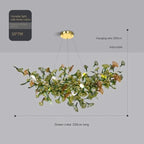 Enchanted Botanical Leaf Island Chandelier — Indoor Garden Pendant Light