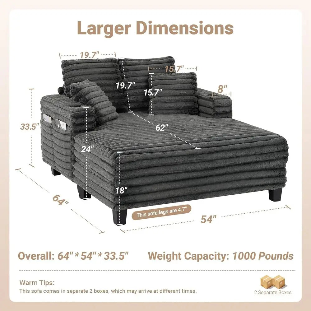 Oversized Double Chaise Lounger