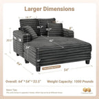 Oversized Double Chaise Lounger