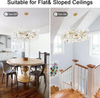 Sculptural Floral Leaf Linear Chandelier — Nature-Inspired Dining Room Pendant