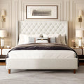 Luxury Diamond Tufted Upholstered Bed Frame - Queen