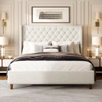 Luxury Diamond Tufted Upholstered Bed Frame - Queen