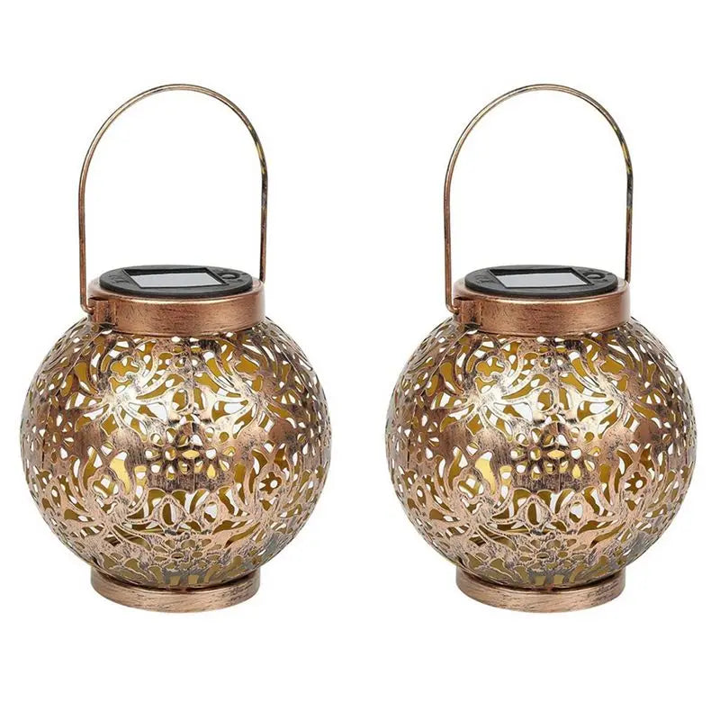 Copper Filigree Solar Lantern Set (4-Pack)