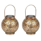 Copper Filigree Solar Lantern Set (4-Pack)
