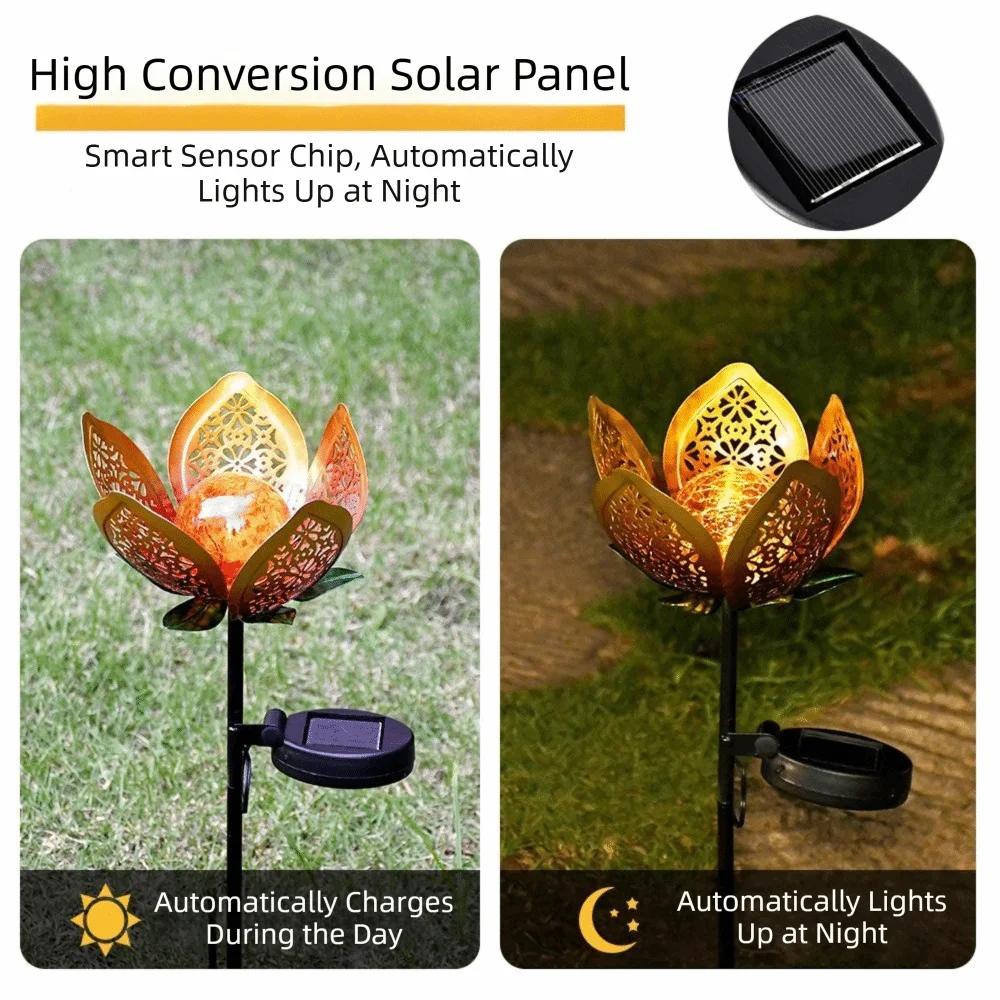 Lotus Solar Garden Stake Light