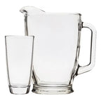 Clear Glass Pitcher & Tumbler Set