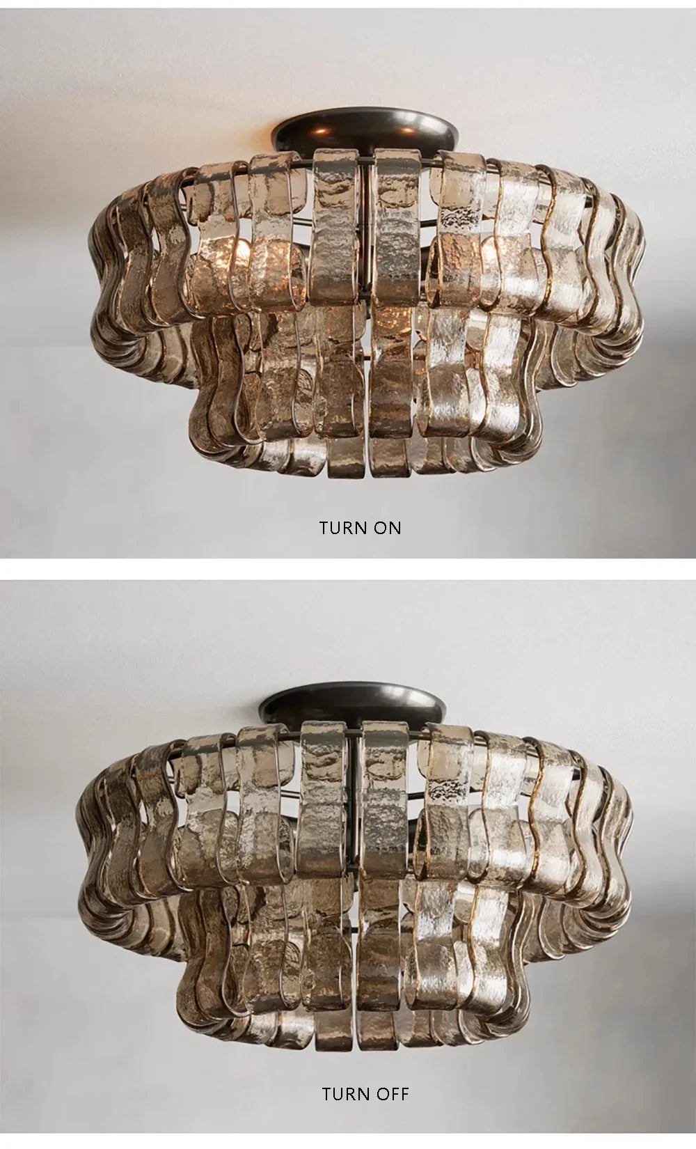 Smoke Gray Glass Ceiling Chandeliers