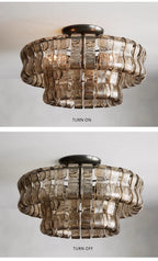 Smoke Gray Glass Ceiling Chandeliers