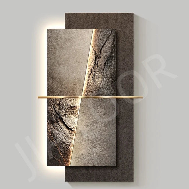 Luxury LED Backlit Stone Texture Wall Art Panel