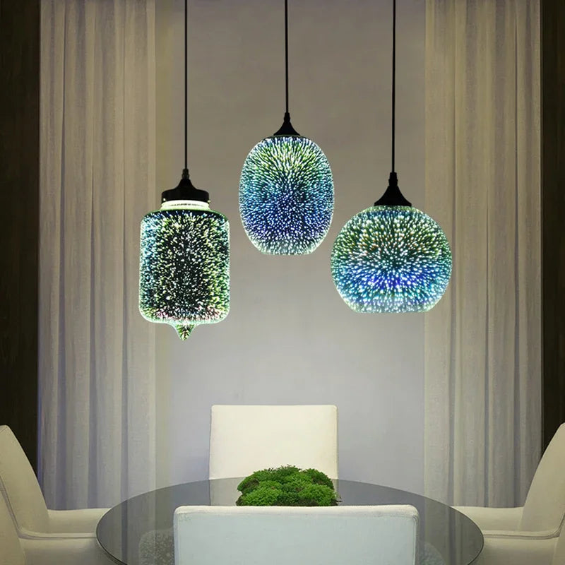 Aurora 3D Glass Pendant Light