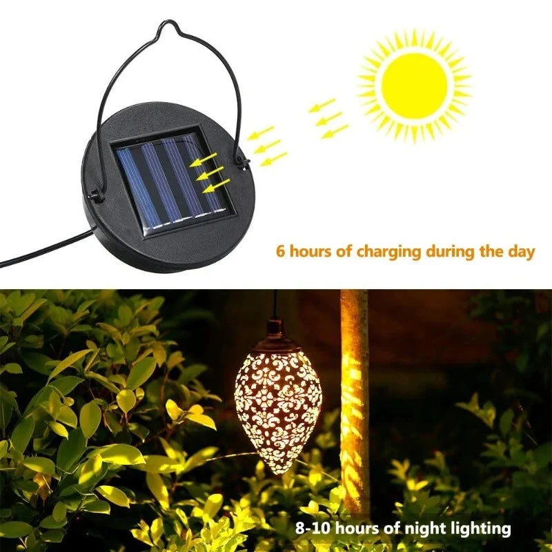 Filigree Teardrop Solar Garden Lantern