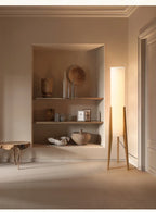 Scandinavian Wood Tripod Column Floor Lamp