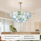 Iridescent Glass Disc Chandelier