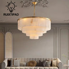 Tiered Cascading Feather Chandelier