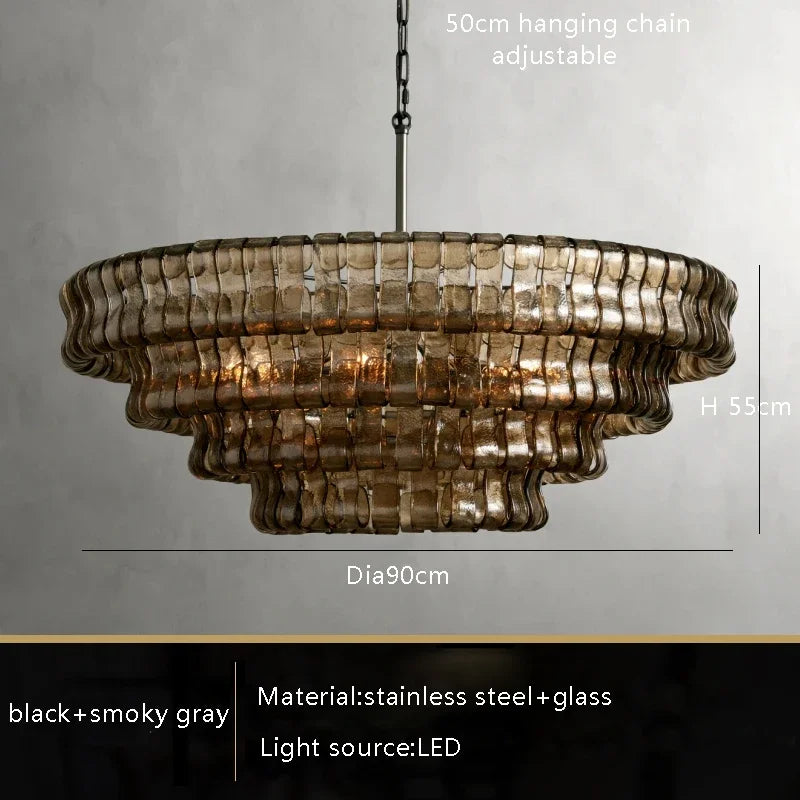 Smoke Gray Glass Ceiling Chandeliers
