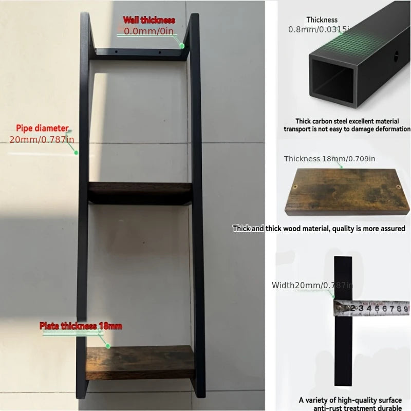 Industrial Wall-Mounted Towel Rack with Shelf