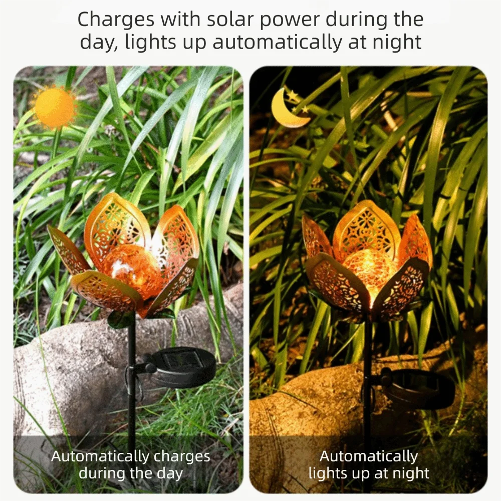 Lotus Solar Garden Stake Light