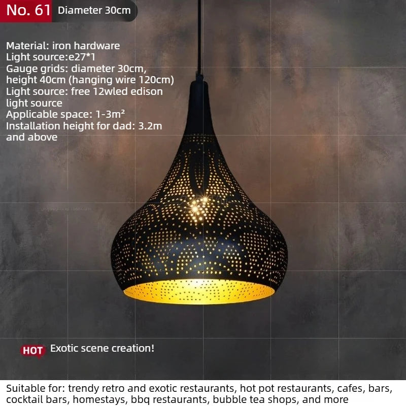 Moroccan Handcrafted Metal Pendant Light