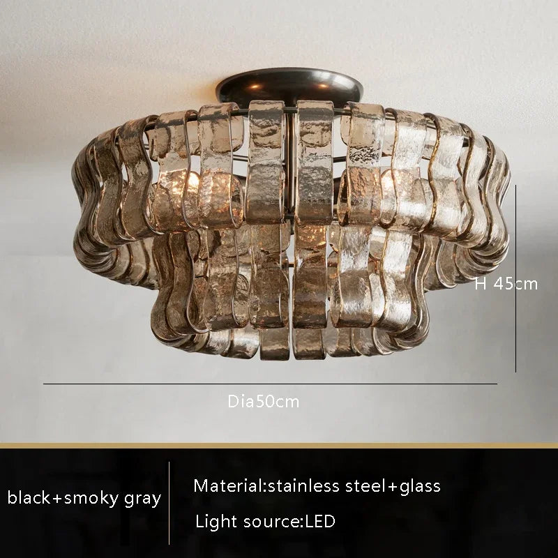 Smoke Gray Glass Ceiling Chandeliers