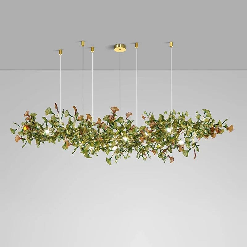 Enchanted Botanical Leaf Island Chandelier — Indoor Garden Pendant Light