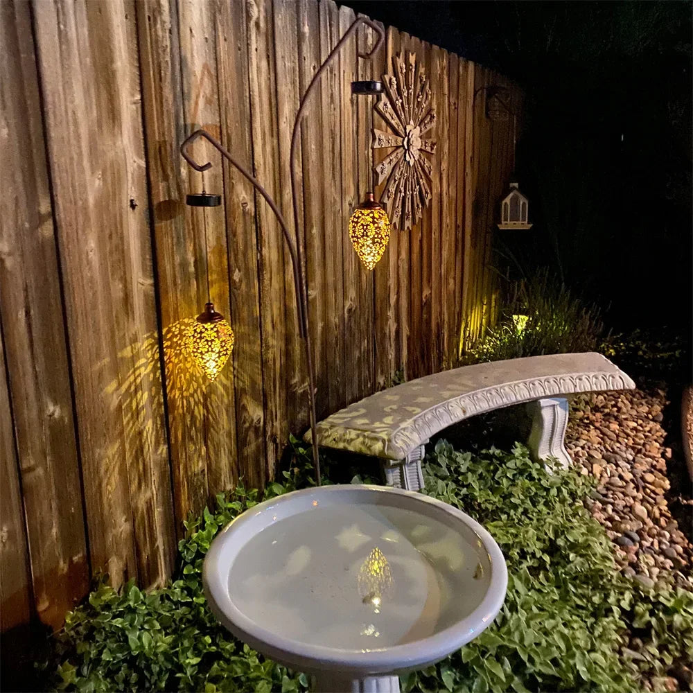 Filigree Teardrop Solar Garden Lantern