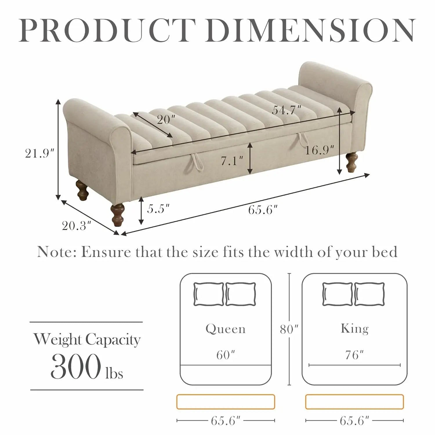 Tufted Storage Bench with Armrests