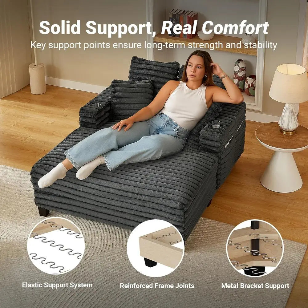 Oversized Double Chaise Lounger