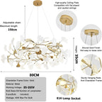Sculptural Floral Leaf Linear Chandelier — Nature-Inspired Dining Room Pendant
