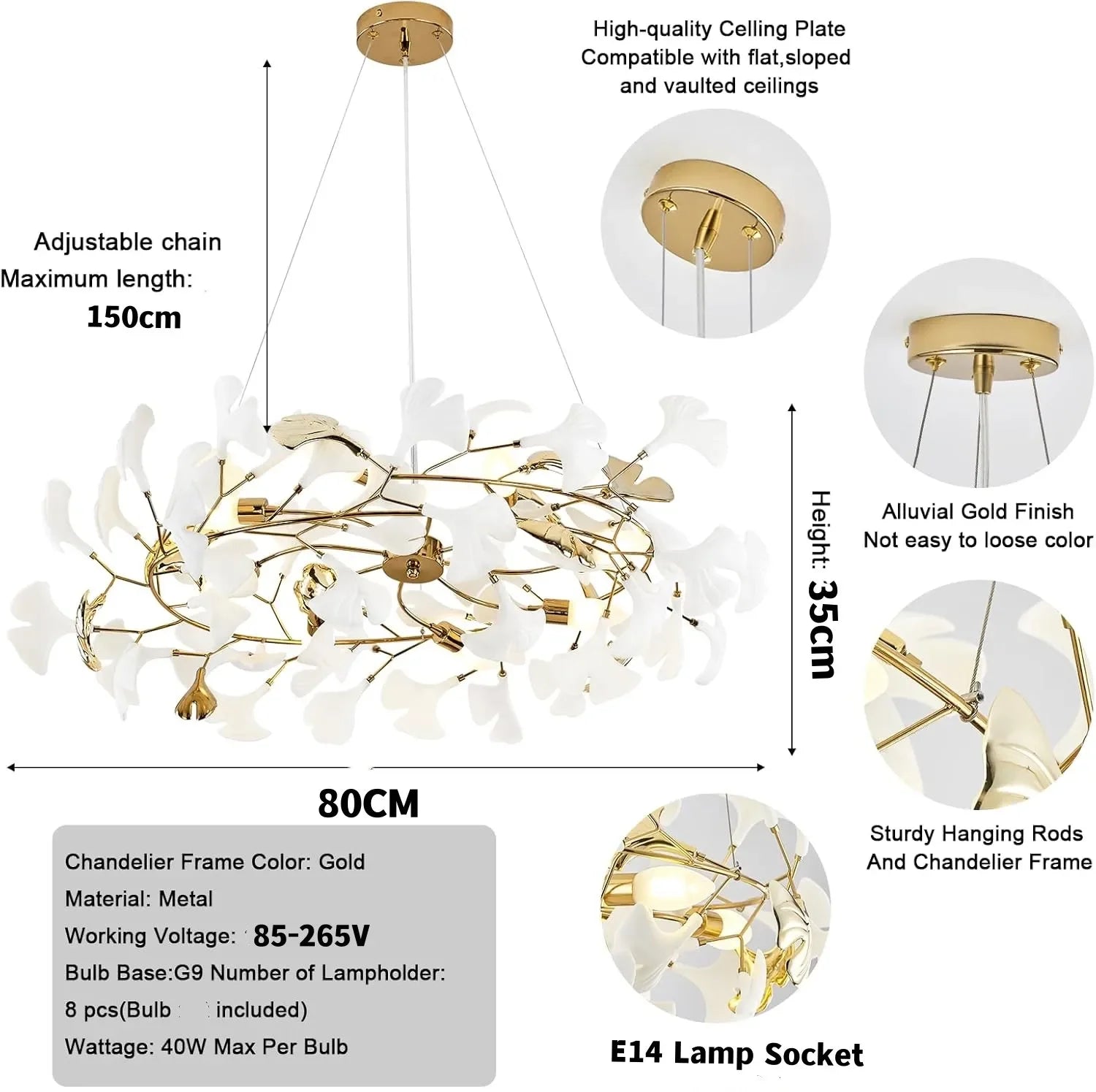 Sculptural Floral Leaf Linear Chandelier — Nature-Inspired Dining Room Pendant