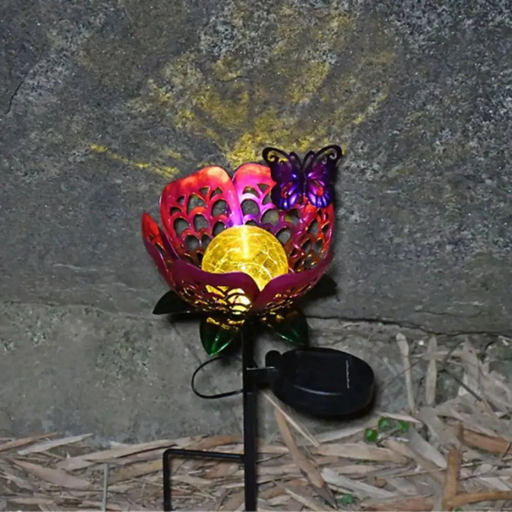 Lotus Solar Garden Stake Light