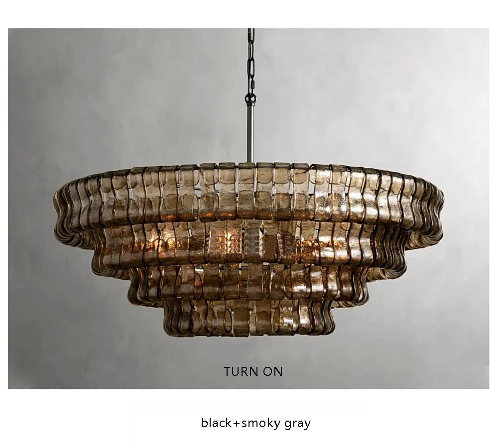 Smoke Gray Glass Ceiling Chandeliers