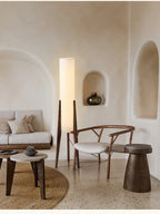 Scandinavian Wood Tripod Column Floor Lamp