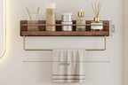 Walnut Wood Floating Bathroom Shelf