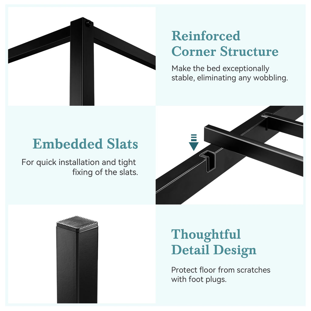 Black Metal Canopy Bed Frame