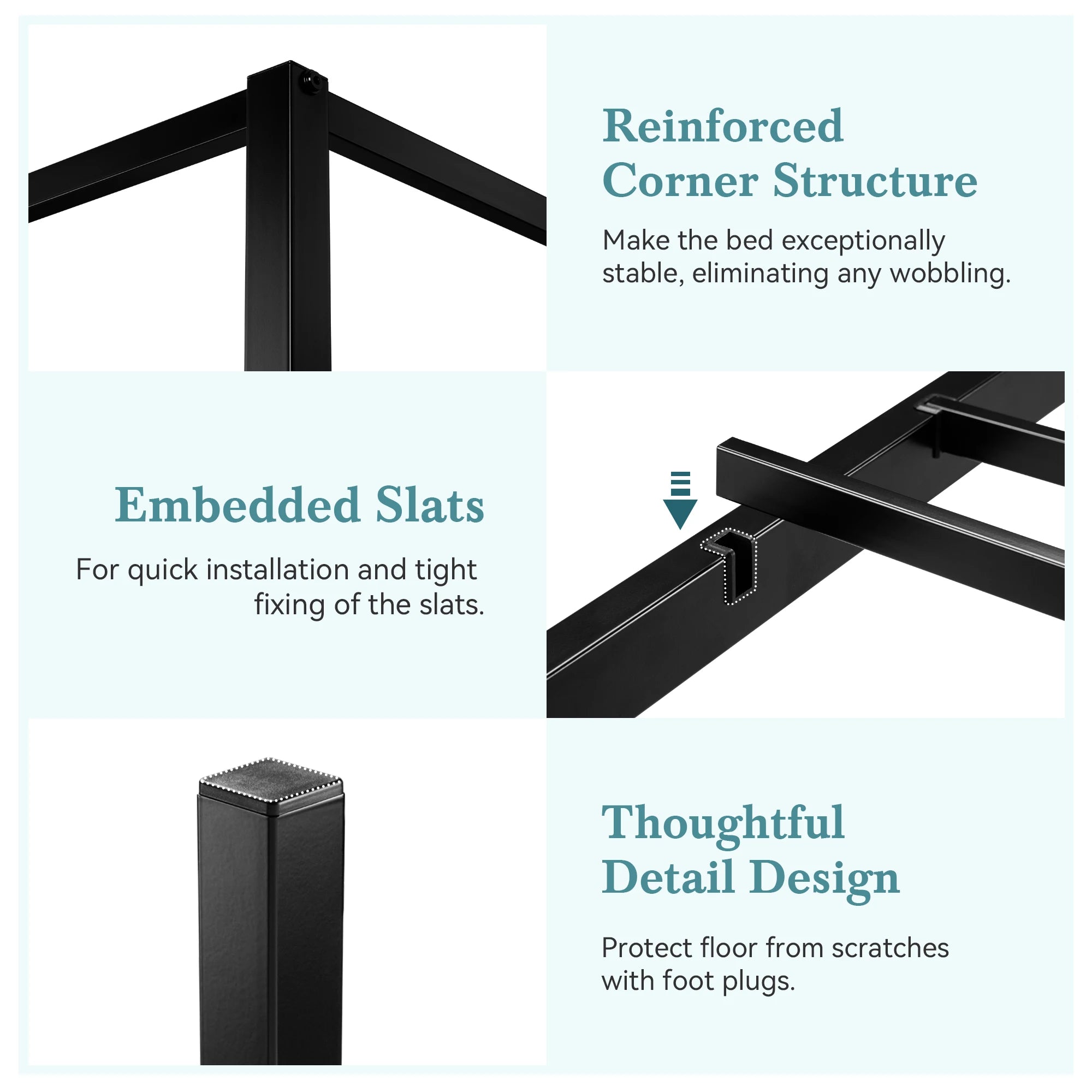 Black Metal Canopy Bed Frame