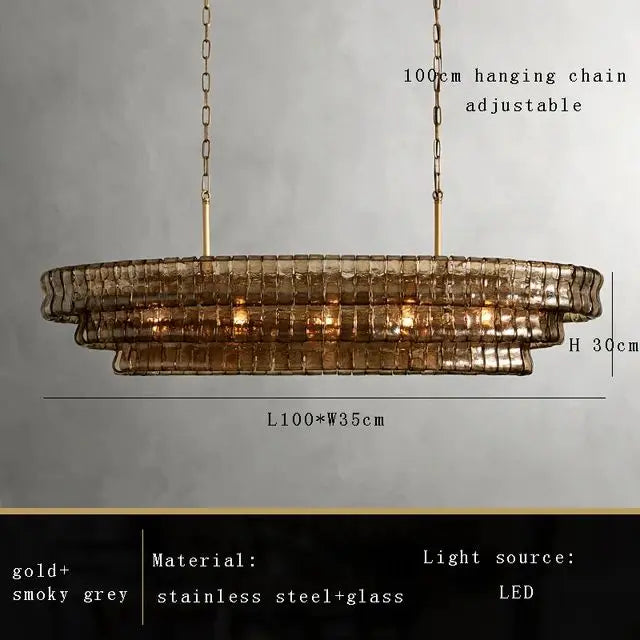 Smoke Gray Glass Ceiling Chandeliers