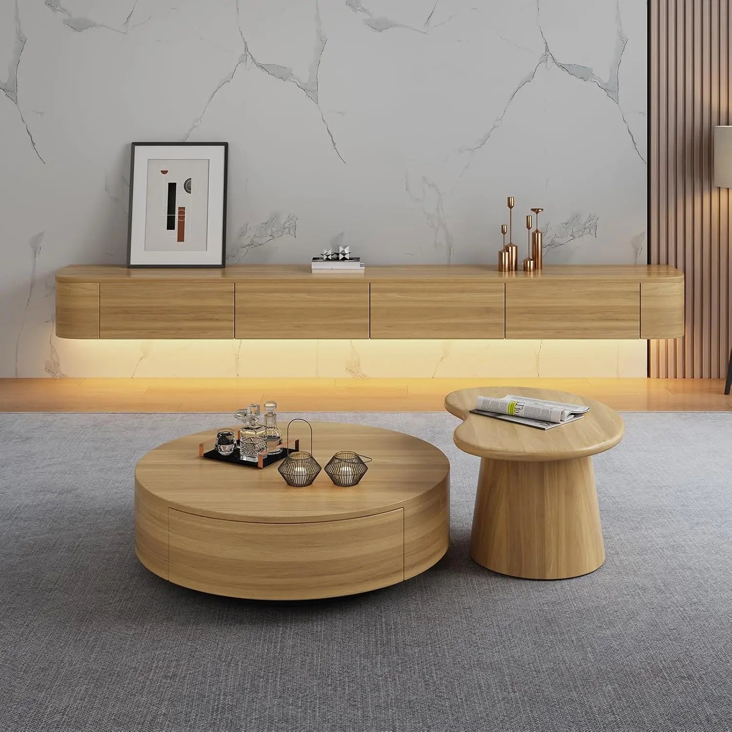 Floating LED TV Cabinet