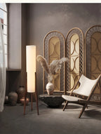 Scandinavian Wood Tripod Column Floor Lamp