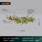 Enchanted Botanical Leaf Island Chandelier — Indoor Garden Pendant Light